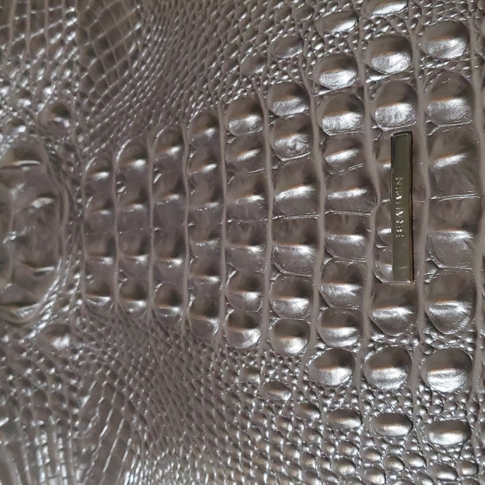 Brahmin Metallic Taupe Croc-Embossed Crossbody - Picture 2 of 10